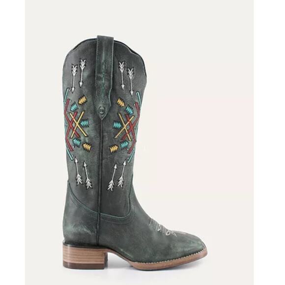💥 NWT Buck & Brana “Omusa” Boots | Size 11 | Turquoise Distressed Leather 💥 - Picture 1 of 7